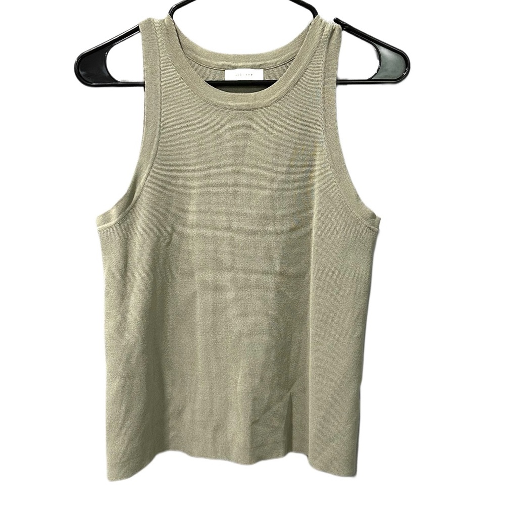 All Row Olive Green The Signy High Neckline Tank Top